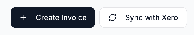 Invoice action buttons for creating and syncing with Xero
